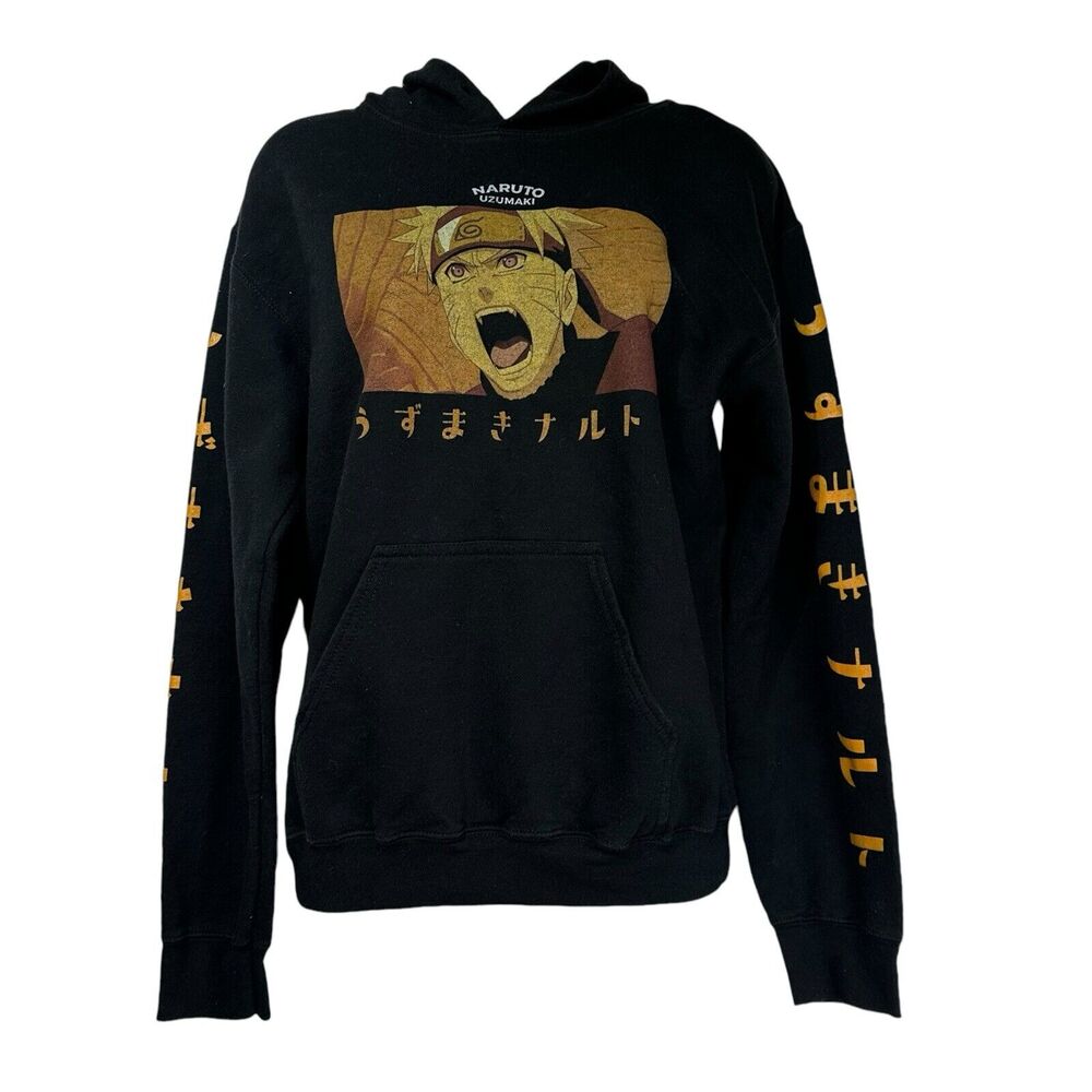 Anime Naruto Shippuden Uzumaki 20th Anniversary Black Hoodie Sweatshirt